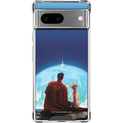 Superman 2025 Superman & Krypto watch the Earth Google Pixel 8a Clear Case